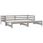 vidaXL Sofá cama extraíble madera maciza de pino gris 2x(90x200) cm vidaXL Sofá cama extraíble madera maciza de pino gris 2x(90x200) cm