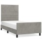 vidaXL Estructura de cama con cabecero terciopelo gris claro 90x200 cm vidaXL Estructura de cama con cabecero terciopelo gris claro 90x200 cm