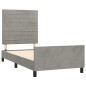 vidaXL Estructura de cama con cabecero terciopelo gris claro 90x200 cm vidaXL Estructura de cama con cabecero terciopelo gris claro 90x200 cm