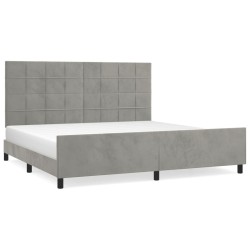 vidaXL Estructura de cama con cabecero terciopelo gris claro 200x200cm