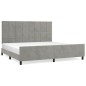 vidaXL Estructura de cama con cabecero terciopelo gris claro 200x200cm