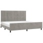 vidaXL Estructura de cama con cabecero terciopelo gris claro 200x200cm