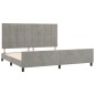 vidaXL Estructura de cama con cabecero terciopelo gris claro 200x200cm