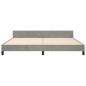 vidaXL Estructura de cama con cabecero terciopelo gris claro 200x200cm
