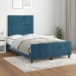 vidaXL Estructura cama con cabecero terciopelo azul oscuro 120x200cm vidaXL Estructura cama con cabecero terciopelo azul oscuro 120x200cm