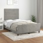 vidaXL Estructura de cama con cabecero terciopelo gris claro 120x200cm