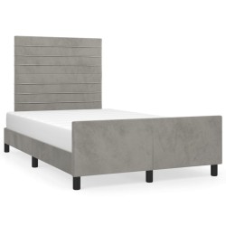 vidaXL Estructura de cama con cabecero terciopelo gris claro 120x200cm