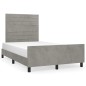 vidaXL Estructura de cama con cabecero terciopelo gris claro 120x200cm