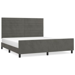 vidaXL Estructura cama con cabecero terciopelo gris oscuro 160x200 cm