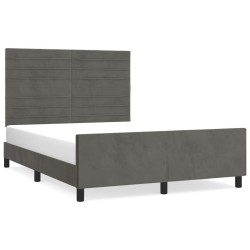 vidaXL Estructura cama con cabecero terciopelo gris oscuro 140x200 cm