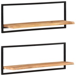 vidaXL Estantes de pared 2 unidades madera maciza acacia 100x24x35 cm 