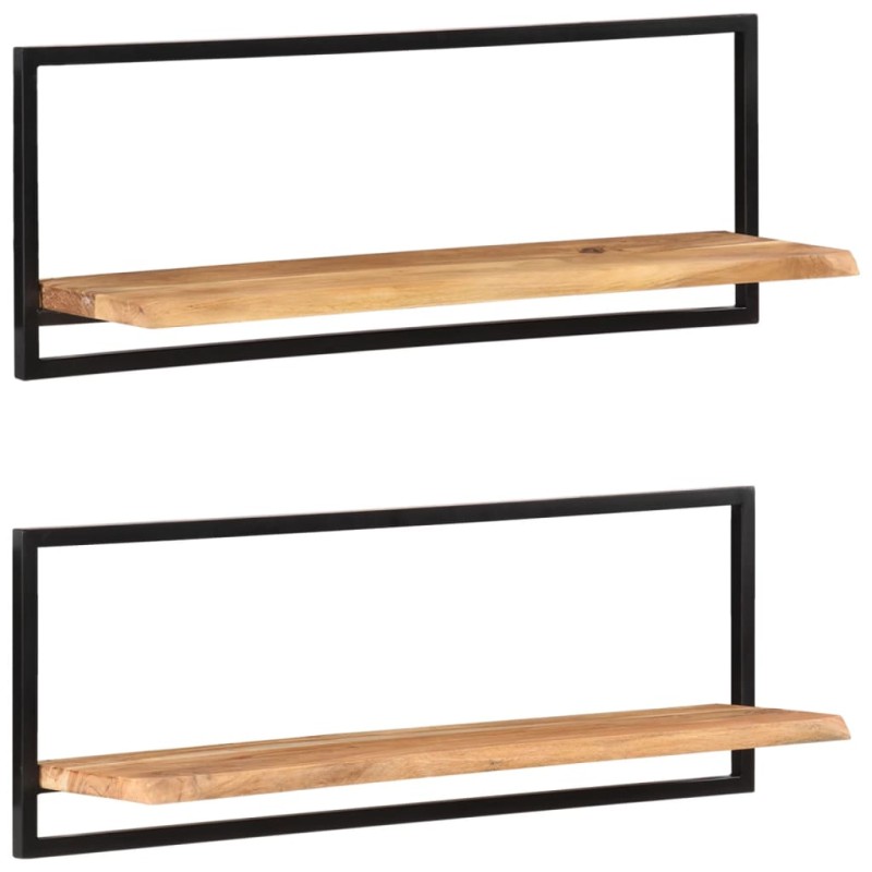 vidaXL Estantes de pared 2 unidades madera maciza acacia 100x24x35 cm vidaXL Estantes de pared 2 unidades madera maciza acacia 100x24x35 cm