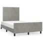 vidaXL Estructura de cama con cabecero terciopelo gris claro 120x200cm vidaXL Estructura de cama con cabecero terciopelo gris claro 120x200cm
