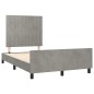 vidaXL Estructura de cama con cabecero terciopelo gris claro 120x200cm vidaXL Estructura de cama con cabecero terciopelo gris claro 120x200cm