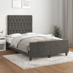 vidaXL Estructura cama con cabecero terciopelo gris oscuro 120x200 cm