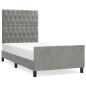 vidaXL Estructura de cama con cabecero terciopelo gris claro 100x200cm