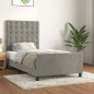 vidaXL Estructura de cama con cabecero terciopelo gris claro 100x200cm