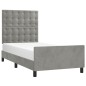 vidaXL Estructura de cama con cabecero terciopelo gris claro 100x200cm