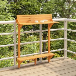 vidaXL Mesa alta de balcón de madera de acacia maciza 90x37x122,5 cm