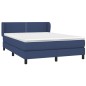 vidaXL Cama box spring con colchón tela azul 140x190 cm