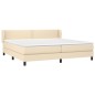 vidaXL Cama box spring con colchón tela color crema 200x200 cm vidaXL Cama box spring con colchón tela color crema 200x200 cm