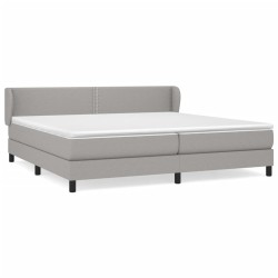 vidaXL Cama box spring con colchón tela gris claro 200x200 cm