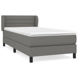 vidaXL Cama box spring con colchón tela gris oscuro 80x200 cm