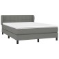 vidaXL Cama box spring con colchón tela gris oscuro 140x200 cm