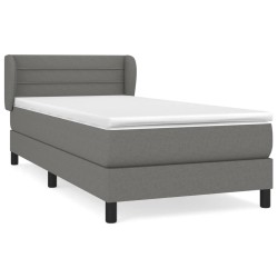 vidaXL Cama box spring con colchón tela gris oscuro 90x190 cm
