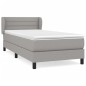 vidaXL Cama box spring con colchón tela gris claro 100x200 cm