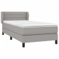 vidaXL Cama box spring con colchón tela gris claro 100x200 cm