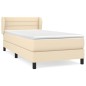 vidaXL Cama box spring con colchón tela color crema 90x190 cm vidaXL Cama box spring con colchón tela color crema 90x190 cm