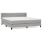 vidaXL Cama box spring con colchón tela gris claro 180x200 cm vidaXL Cama box spring con colchón tela gris claro 180x200 cm