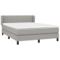 vidaXL Cama box spring con colchón tela gris claro 140x190 cm vidaXL Cama box spring con colchón tela gris claro 140x190 cm