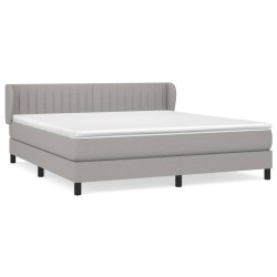 vidaXL Cama box spring con colchón tela gris claro 160x200 cm