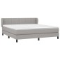 vidaXL Cama box spring con colchón tela gris claro 160x200 cm vidaXL Cama box spring con colchón tela gris claro 160x200 cm