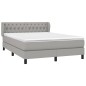vidaXL Cama box spring con colchón tela gris claro 140x200 cm vidaXL Cama box spring con colchón tela gris claro 140x200 cm