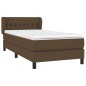 vidaXL Cama box spring con colchón tela marrón oscuro 100x200 cm vidaXL Cama box spring con colchón tela marrón oscuro 100x200 cm