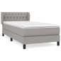 vidaXL Cama box spring con colchón tela gris claro 90x200 cm