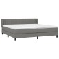 vidaXL Cama box spring con colchón tela gris oscuro 200x200 cm