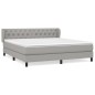 vidaXL Cama box spring con colchón tela gris claro 160x200 cm vidaXL Cama box spring con colchón tela gris claro 160x200 cm