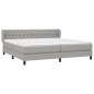 vidaXL Cama box spring con colchón tela gris claro 200x200 cm vidaXL Cama box spring con colchón tela gris claro 200x200 cm