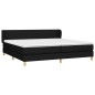 vidaXL Cama box spring con colchón tela negro 200x200 cm