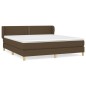 vidaXL Cama box spring con colchón tela marrón oscuro 160x200 cm vidaXL Cama box spring con colchón tela marrón oscuro 160x200 cm