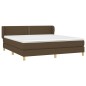 vidaXL Cama box spring con colchón tela marrón oscuro 160x200 cm vidaXL Cama box spring con colchón tela marrón oscuro 160x200 cm