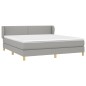 vidaXL Cama box spring con colchón tela gris claro 180x200 cm vidaXL Cama box spring con colchón tela gris claro 180x200 cm
