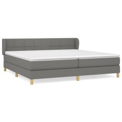 vidaXL Cama box spring con colchón tela gris oscuro 200x200 cm