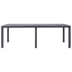 vidaXL Mesa de jardín de plástico aspecto ratán marrón 220x90x72 cm 