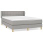 vidaXL Cama box spring con colchón tela gris claro 140x200 cm vidaXL Cama box spring con colchón tela gris claro 140x200 cm