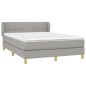 vidaXL Cama box spring con colchón tela gris claro 140x200 cm vidaXL Cama box spring con colchón tela gris claro 140x200 cm